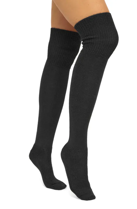 Alpakka sokker, OVERKNEE, sort