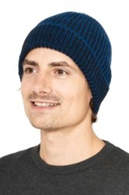 Hovedbilde Alpakka lue, MARINO, unisex - Blå/Sort