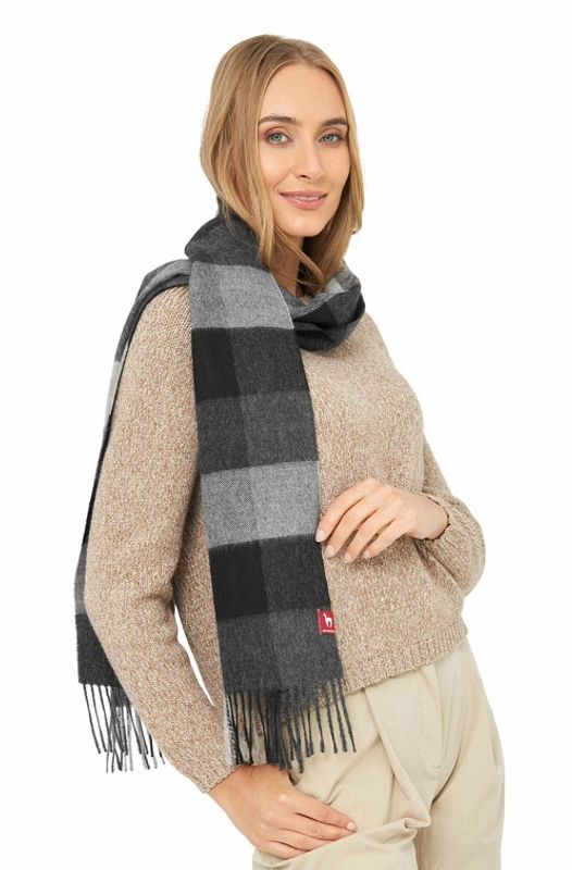 Alpakka skjerf, Karo, grå