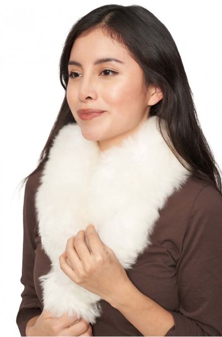 Hovedbilde Alpakka pels sjal, hvit