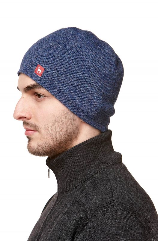 Alpakka lue, vendbar, Jeansblå/Grå