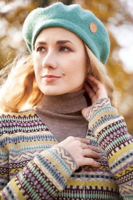 Hovedbilde Alpakka lue, BERET Basker - Mint