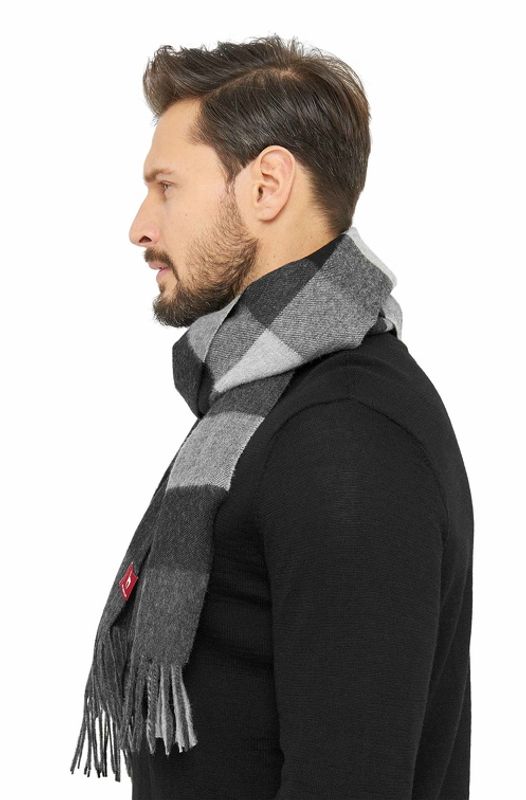 Alpakka skjerf, Karo, grå