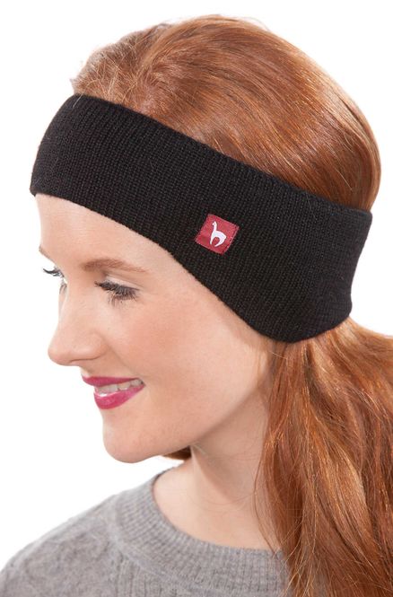 Main Image Alpaca Headband with Ear Warmers - Black