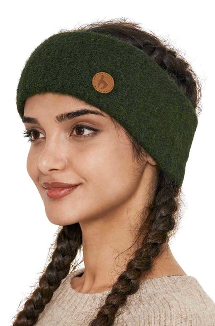 Main Image Alpaca Headband, Stretch - Moss Green