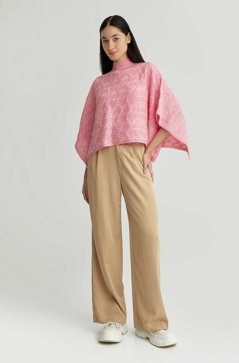 Alpakka poncho YANINA, rosa