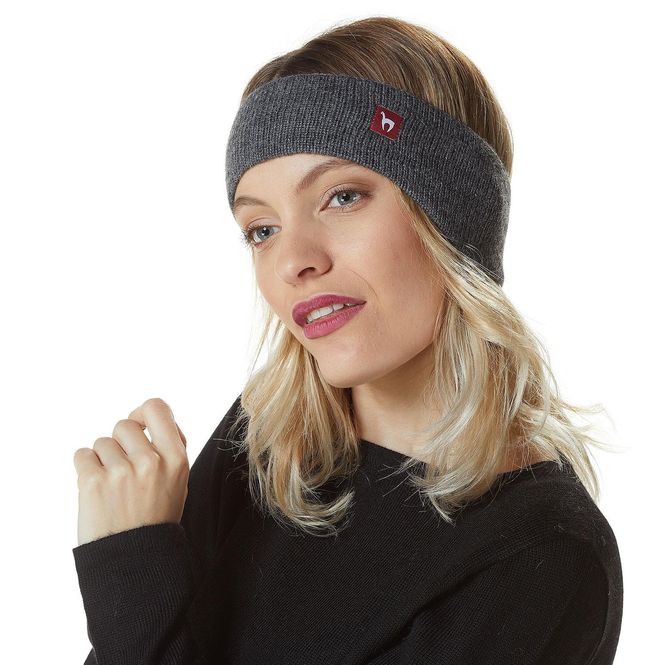 Hovedbilde Alpakka pannebånd med ørevarmere, unisex, grå