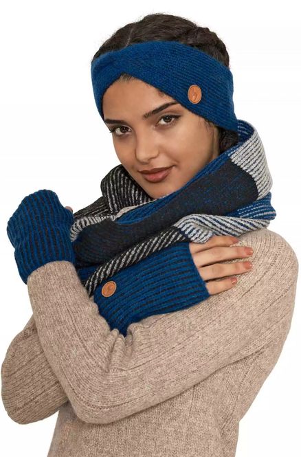 Hovedbilde Alpakka sjal, MARINO - Blå/Grå/Sort