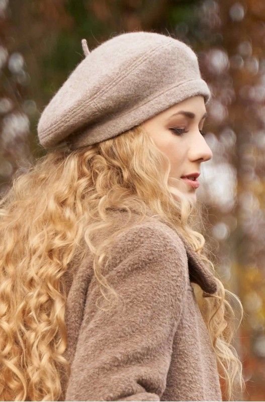 Alpakka lue, BERET Basker, sand