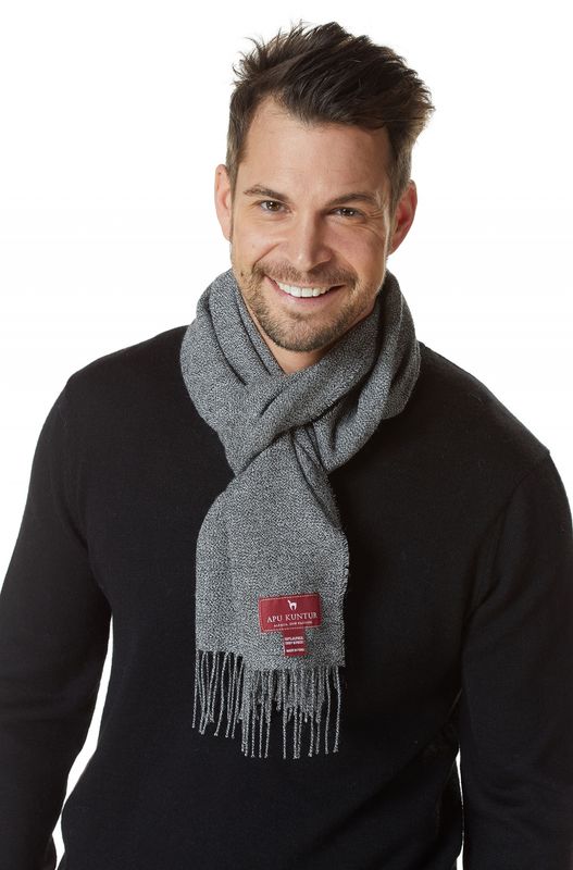 Alpakka skjerf, unisex, Grå-mellert