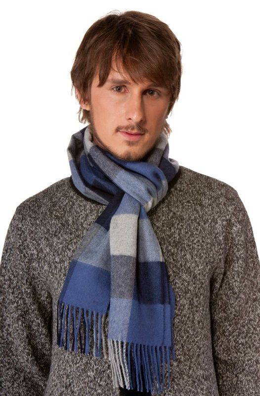 Alpakka skjerf, Karo, blå